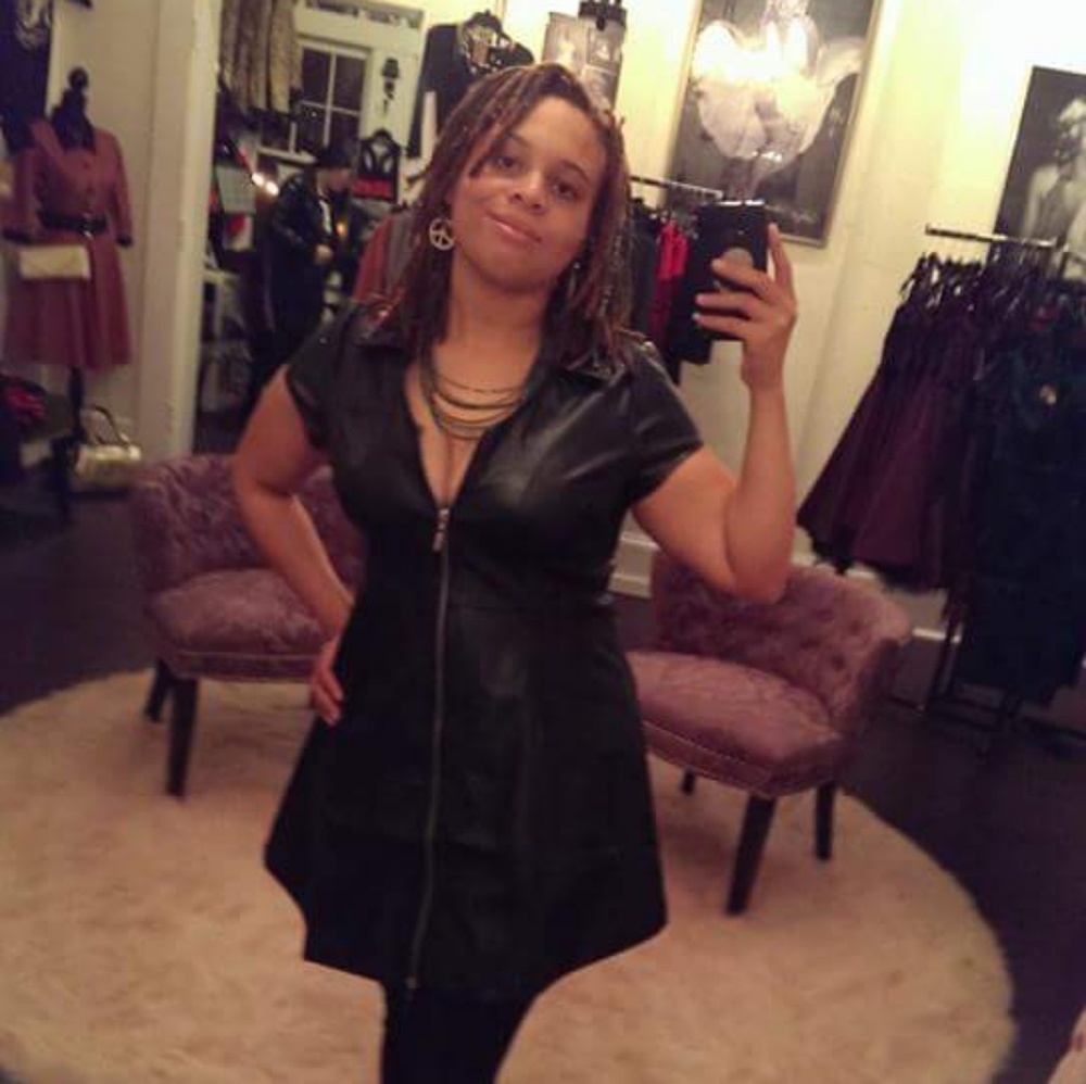 Sourpuss Faux Leather Zipper Dress